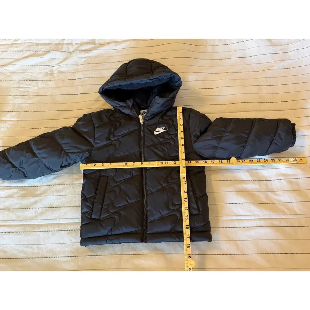 Nike Kids' Black Stylish Quilted Puffer Jacket - Size 6-7